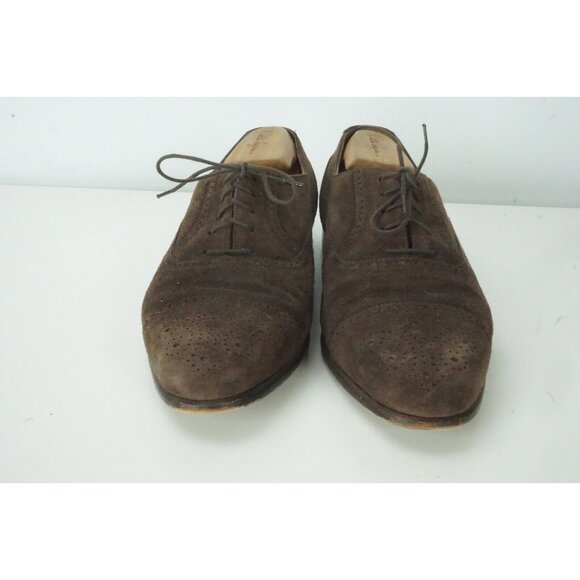 Bally Townsend Cigar Snuff Suede Broque Captoe Dress Shoes Sz 9.5 EEE main image 8